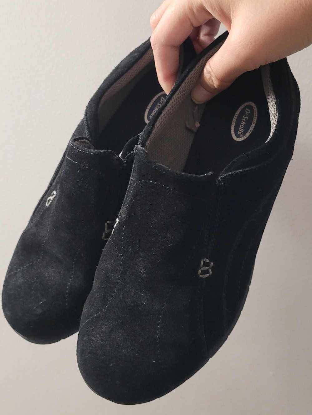 Dr. Scholl's Hope Black Suede Slip-On Shoes